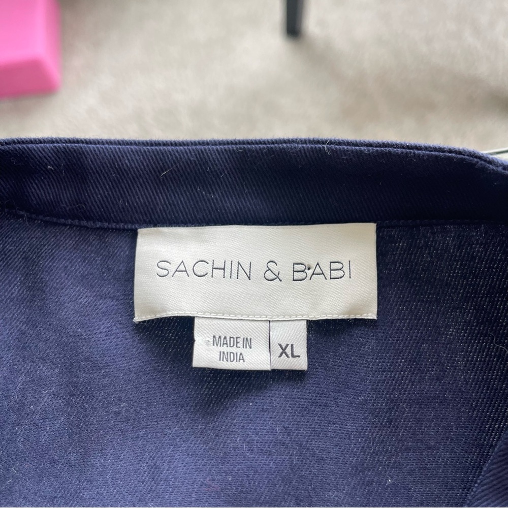 Sachin &‎ Babi Piper Dress Womens Size XL Midnight Blue Summer Occasion - Picture 4 of 11